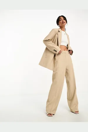 Y.A.S Tailored wide leg trouser co-ord in camel - STONE
