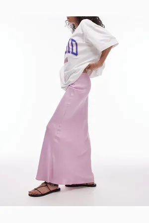 Topshop Satin bias maxi skirt in