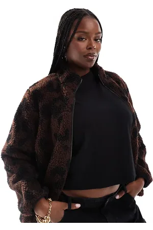 New Look New Look Curve borg jacker in leopard print