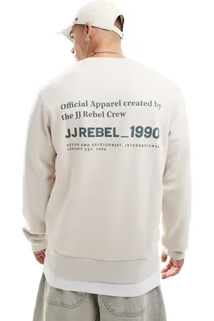 JJ Crew neck sweatshirt with back print in beige
