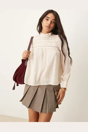 New Look Cutwork blouse in cream