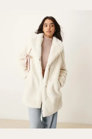 New Look Faux fur coat in cream