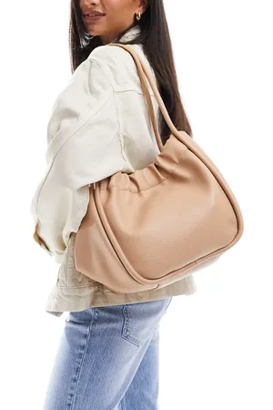 Glamorous Rouched tote bag in beige