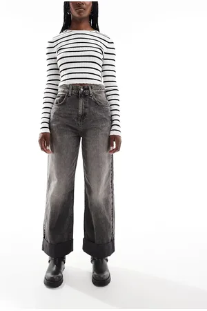 ASOS Loose jeans with deep turn up cuff in washed