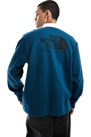 The North Face Heritage rugby polo in blue