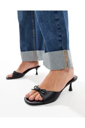 MANGO Bow front mini heels in