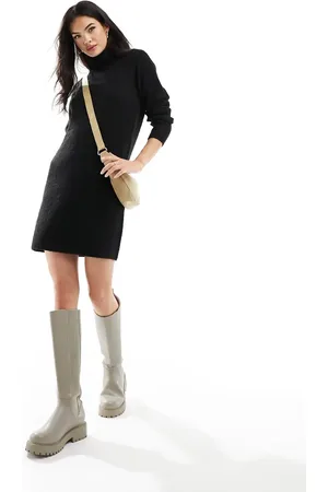 Pieces® Roll neck mini jumper dress in