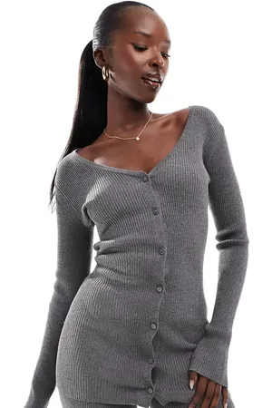 Simmi London Simmi knitted longline cardigan co-ord in charcoal
