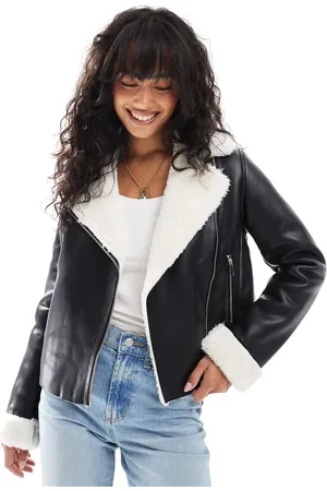 Threadbare Aviator jacket with borg contrast collar in