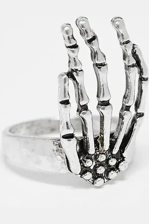 Reclaimed Unisex Halloween skeleton ring in