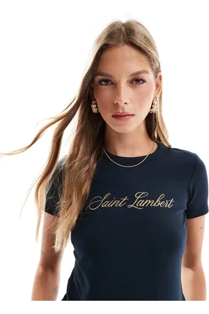 Cotton On Cotton On fitted graphic longline tee with Saint Lambert graphic