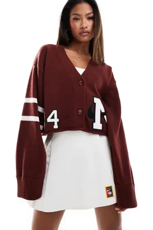 Nike YOON cardigan in burgundy