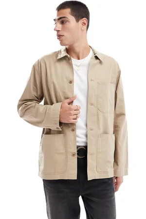 Ralph Lauren Revere collar soft fade twill overshirt in tan