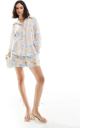 Never Fully Dressed Oversized shirt co-ord in teapot print