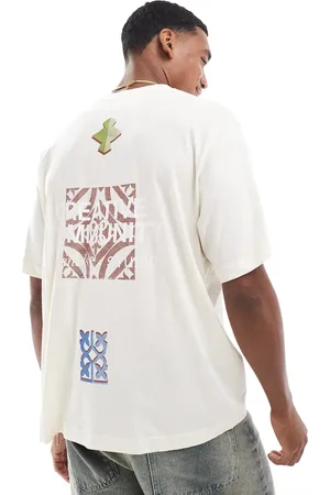 JACK & JONES Oversized t-shirt with creative community back print in cream