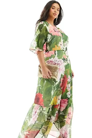 HOPE & IVY Wrap maxi dress in floral print