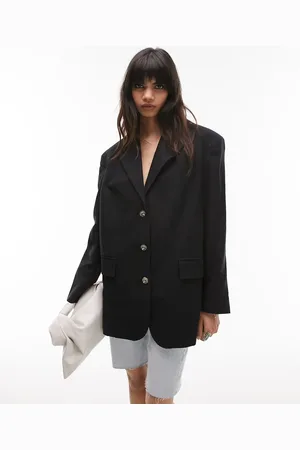 Topshop Co-ord linen-blend single breasted blazer in