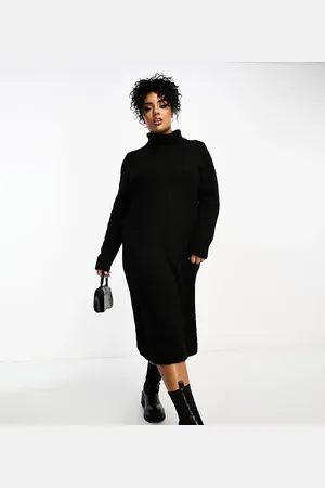 ONLY Roll neck midi jumper dress in