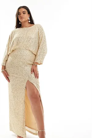 TFNC Sequin kimono top maxi dress in