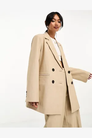 Y.A.S Tailored double breasted blazer co-ord in camel - STONE