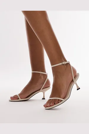 Topshop Irena barely there high heeled sandals in off