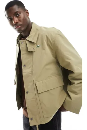 Lacoste Pocket detail harrington jacket in beige