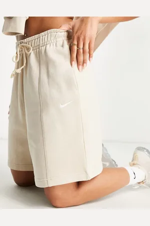 Nike Collection Fleece high-waisted shorts in sand