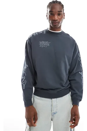 ED HARDY Relaxed skull sweatshirt in charcoal