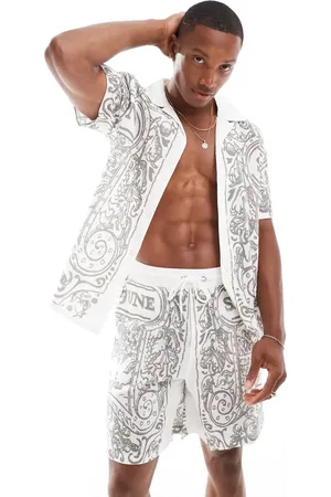 Sixth June Co-ord printed linen revere shirt in