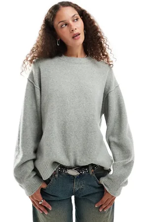 Weekday Funda wool blend jumper in sage melange