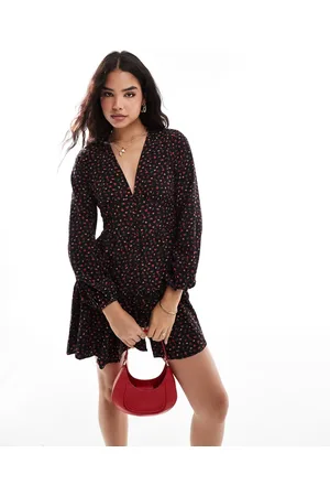 VILA Smock buttondown floral mini dress in