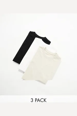 Native Youth 3 pack everyday t-shirts in black white & stone