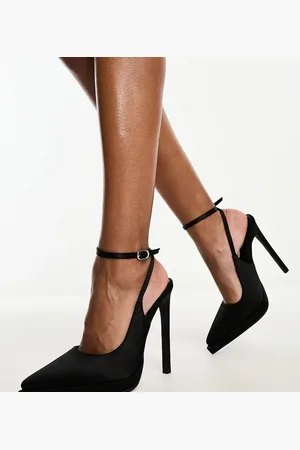 Simmi London Simmi London Wide Fit Landen platform heeled court shoe in satin