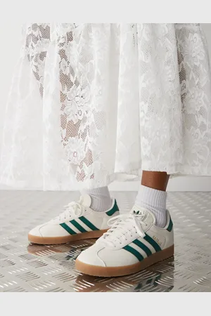 adidas Gazelle trainers in cream and green