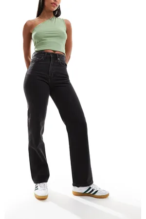 Weekday Rowe extra high waist regular fit straight leg jeans in Echo