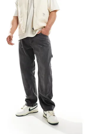 Brave Soul Loose fit jeans with carpenter details in washed