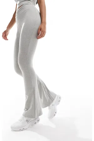ASOS Ruched front high waist slim kick flare leggings in marl