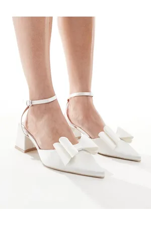 Be Mine Bridal Kluhi low block heeled sandals with bow in ivory
