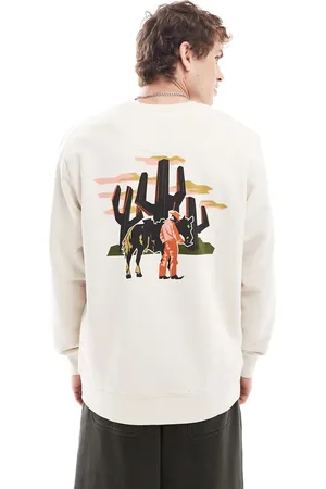 Wrangler Cowboy back print relaxed fit sweatshirt in off