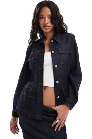 French Connection Finley dark denim jacket in co-ord