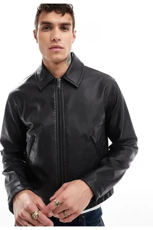 Weekday Denzel faux leather shrunken jacket in