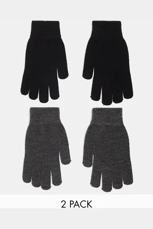 Monki 2 pack gloves in and grey