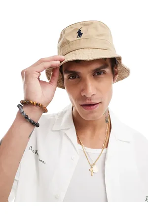 Ralph Lauren Icon logo twill bucket hat in tan