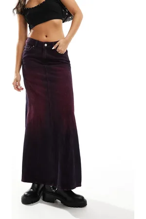 Monki Denim column maxi skirt in overdye