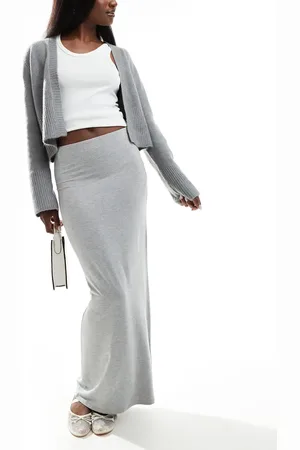 Miss Selfridge Low rise maxi skirt in marl