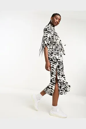 New Look Shirt midi dress in pattern