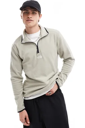 The North Face Glacier 1/4 zip central logo fleece in