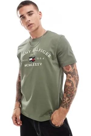 Tommy Hilfiger Nautical arch logo t-shirt in khaki