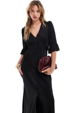 Maids to Measure Bridesmaid v neck button front maxi dress in