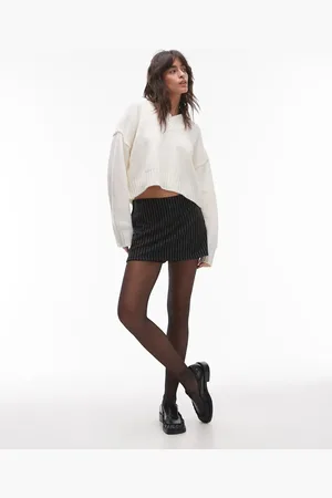 MANGO Pinstripe skort in